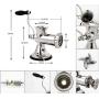 Huanyu Manual Meat Grinder Stainless Steel Hand Meat Sausage Stuffer Manual Meat Grinding Machine Sausage Filler Filling Machine for Pork, Beef Fish Chicken Pepper Mushrooms ect(With ONE SAMLL Enema)