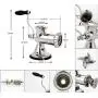 Huanyu Manual Meat Grinder Stainless Steel Hand Meat Sausage Stuffer Manual Meat Grinding Machine Sausage Filler Filling Machine for Pork, Beef Fish Chicken Pepper Mushrooms ect(With ONE SAMLL Enema)