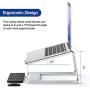BESIGN LS03 Aluminum Laptop Stand, Ergonomic Detachable Computer Stand, Riser Holder Notebook Stand Compatible with Air, Pro, Dell, HP, Lenovo More 10-15.6'' Laptops, Silver