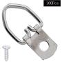 D Ring Picture Hangers Single Hole with Screws/Heavy Duty Metal D-shape Photo Frame Back Hooks for Picture Hanging (100 PCS)