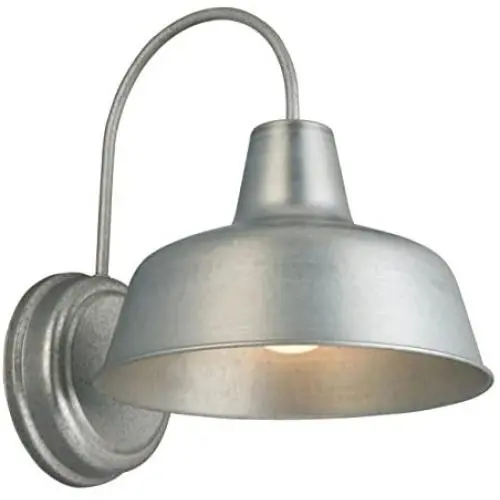 Design House 579383 Mason Industrial Modern 1 Indoor/Outdoor Wall Mount Light with Metal Shade for Porch Entryway Barn, 10 in, Galvanized Design House 579383 Mason Industrial Modern 1 Indoor/Outdoor Wall Mount Light with Metal Shade for Porch Entryway Barn, 10 in, Galvanized