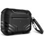 MOBOSI Vanguard Armor Series Military AirPods Pro Case, Full-Body Hard Shell Protective Cover Case Skin with Keychain for AirPod Pro 2019, Black [Front LED Visible]
