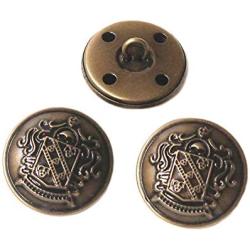 YaHoGa 10PCS 1 Inch (25mm) Antique Metal Buttons with Shank for Blazers, Suits, Jackets (Antique Brass)