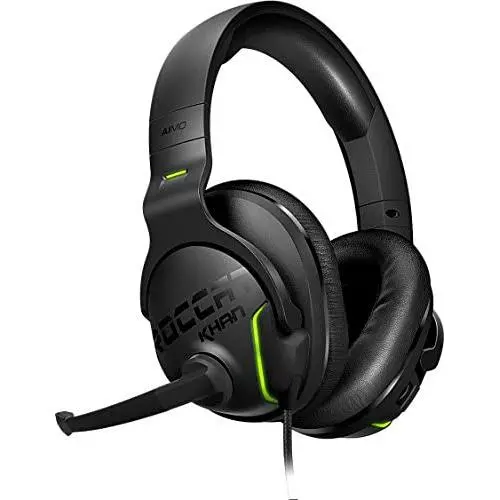 ROCCAT Khan AIMO - 7.1 Surround Gaming Headset, Hi-Res Sound, USB, AIMO LED Illumination, Mutable Real-Voice Microphone, Black ROCCAT Khan AIMO - 7.1 Surround Gaming Headset, Hi-Res Sound, USB, AIMO LED Illumination, Mutable Real-Voice Microphone, Black