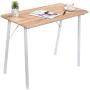 Writing Computer Desk Modern Simple Study Table Kids Desk Small Industrial ps5 Gaming Table Home Office Wood Work Desk with Metal Legs Tiny Desk for Bedroom, 39.4 x 18.9 x 29.1 inch Oak White