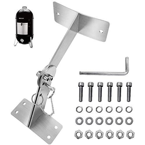 Popmoon 304 Brushed Stainless Steel Smokey Mountain Lid Hinge Mod Parts Kit Smokers 18.5 22.5 Unknown BBQ.