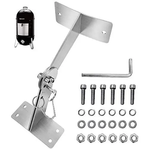 Popmoon 304 Brushed Stainless Steel Smokey Mountain Lid Hinge Mod Parts Kit Smokers 18.5 22.5 Unknown BBQ. Popmoon 304 Brushed Stainless Steel Smokey Mountain Lid Hinge Mod Parts Kit Smokers 18.5 22.5 Unknown BBQ.