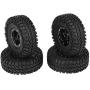 Yanmis RC Car Tires, 4pcs/Set 1:10 Crawler Tires Rubber Tyres Metal Hubs RC Accessory Remote Control Car Part, Metal Crawler Tires, Lock Catch for RC