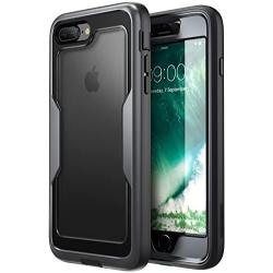 i-Blason Magma Series Case for iPhone 8 Plus 2017/iPhone 7 Plus, Heavy Duty Protection Full Body Bumper Case with Built-in Screen Protector, Includes Removable Beltclip Holster (Black)