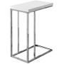 Monarch Specialties 3008, Chrome Accent Metal Base C Table, White