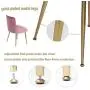 FCQuality Velvet Vanity Chair with Tufted Back Gold Metal Legs Dining Chair Mid Century Modern Upholstered Accent Desk Chair for Living Room Home Office Bedroom, Pink FCQuality Velvet Vanity Chair with Tufted Back Gold Metal Legs Dining Chair Mid Century Modern Upholstered Accent Desk Chair for Living Room Home Office Bedroom, Pink