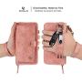 JAZ iPhone 8 / 7 Wallet Case - Zipper Purse Detachable Magnetic 14 Card Slots Wristlets Leather Wallet Case for Apple iPhone 8 / 7 / 6 / 6S