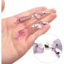 20 Pieces Chandelier Icicle Crystal U-Drop Prisms Lamp Parts Glass Pendants Beads for Wedding, Party or Holiday Decoration, 37mm, Purple