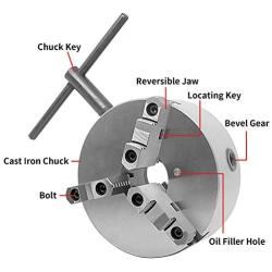 K11-200 8'' Lathe Chuck,Metal Lathe Chuck Self-Centering 3 Jaw,For Grinding Machines Milling Machines,Metal Lathe Chuck Turning Machine Accessories.