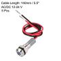 uxcell Signal Indicator Light AC/DC 12V-24V 6mm Blue LED Metal Shell 5pcs