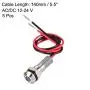 uxcell Signal Indicator Light AC/DC 12V-24V 6mm Blue LED Metal Shell 5pcs