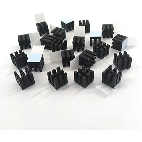 Easycargo 20pcs 10mm Heatsink Kit + pre Applied 3M 8810 Thermal Conductive Adhesive Tape, Cooler Aluminum Heat Sink Set for Cooling GPU IC Chips VRAM VGA RAM (20pcs 10x10x10mm Black) Easycargo 20pcs 10mm Heatsink Kit + pre Applied 3M 8810 Thermal Conductive Adhesive Tape, Cooler Aluminum Heat Sink Set for Cooling GPU IC Chips VRAM VGA RAM (20pcs 10x10x10mm Black)