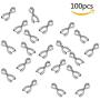 YUEKUI 100 Pinch Clasp Bails Dangle Charms Jewelry Findings Pendant Bail Pinch Connectors (100Pcs Platinum Plating 0.59 inches)