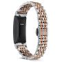 Shangpule Compatible for Fitbit Inspire HR / Inspire 2 / Inspire Bands , Stainless Steel Metal Replacement Wrist Band for Fitbit Inspire Women Man Large Small (Silver + Rose Gold)