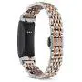 Shangpule Compatible for Fitbit Inspire HR / Inspire 2 / Inspire Bands , Stainless Steel Metal Replacement Wrist Band for Fitbit Inspire Women Man Large Small (Silver + Rose Gold)