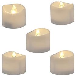 Homemory Realistic and Bright Flickering Bulb Battery Operated Flameless LED Tea Light for Seasonal and Festival Celebration, Pack of 12, Electric Fake Candle in Warm White and Wave Open