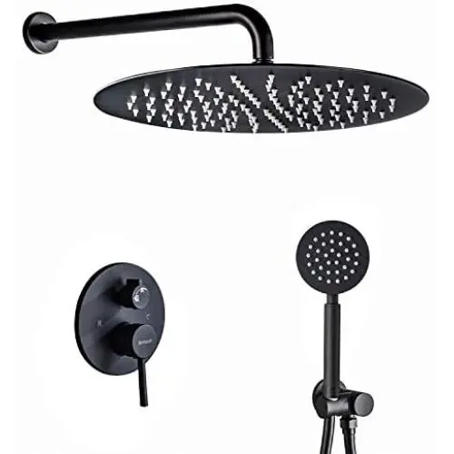 Artbath Black Shower System,Shower Faucet Set with 12 inch Rain Shower Head and Handheld Shower Wall Mounted Shower Set Black (Contain Shower Faucet Rough-In Mixer Valve) Artbath Black Shower System,Shower Faucet Set with 12 inch Rain Shower Head and Handheld Shower Wall Mounted Shower Set Black (Contain Shower Faucet Rough-In Mixer Valve)