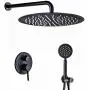 Artbath Black Shower System,Shower Faucet Set with 12 inch Rain Shower Head and Handheld Shower Wall Mounted Shower Set Black (Contain Shower Faucet Rough-In Mixer Valve) Artbath Black Shower System,Shower Faucet Set with 12 inch Rain Shower Head and Handheld Shower Wall Mounted Shower Set Black (Contain Shower Faucet Rough-In Mixer Valve)