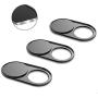 Webcam Cover Slide 0.022in Ultra Thin Metal Magnet Web Camera Cover for MacBook Pro Laptops Smartphone Mac PC Tablets for Echo Spot Show Protecting Your Privacy Security Black(3 Packs)