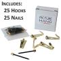Plaster Picture Hangers 30 lbs - 25 Pack - Picture Hanging Nails - OOK Picture Hanging Hooks - Picture Hang Solutions