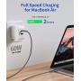 USB C to USB C 60W Cable, JSAUX[2-Pack 6.6ft] Type C Charger Cord Compatible with Samsung Galaxy S21/S21+/S20+ Ultra, Note 20/10 Ultra, MacBook Air/Pro, iPad Pro 2020/2018, iPad Air 2020, Pixel-Grey