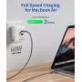 USB C to USB C 60W Cable, JSAUX[2-Pack 6.6ft] Type C Charger Cord Compatible with Samsung Galaxy S21/S21+/S20+ Ultra, Note 20/10 Ultra, MacBook Air/Pro, iPad Pro 2020/2018, iPad Air 2020, Pixel-Grey