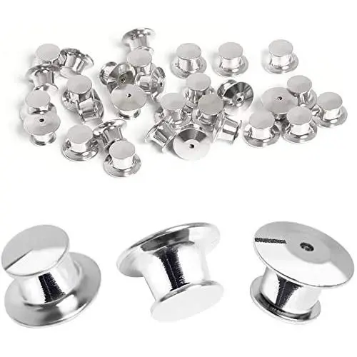 30 Pieces Metal Pin Backs Locking Pin Keepers Locking Clasp 30 Pieces Metal Pin Backs Locking Pin Keepers Locking Clasp