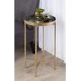 Kate and Laurel Celia Round Metal Foldable Tray Accent Table, Gray with Gold Base