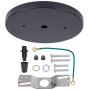 B&P Lamp 5 1/4 Inch Modern Shallow Steel Canopy Kit with Hardware, Black