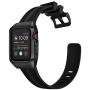 HATALKIN Compatible with Apple Watch Band Case 44mm Series 6/SE/5/4, Sport Liquid Silicone Bands & Metal/PC Cover for Apple Watch SE 44mm & iWatch Series 4/5/6 44mm (Black/Black)