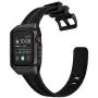HATALKIN Compatible with Apple Watch Band Case 44mm Series 6/SE/5/4, Sport Liquid Silicone Bands & Metal/PC Cover for Apple Watch SE 44mm & iWatch Series 4/5/6 44mm (Black/Black)