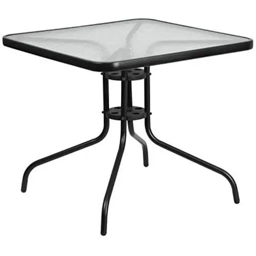 Flash Furniture 31.5 Square Tempered Glass Metal Table Flash Furniture 31.5 Square Tempered Glass Metal Table