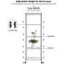 Devo 5-Shelf Adjustable Metal Shelves on Wheels with Hooks Heavy Duty Shelving Units and Storage Organizer for Kitchen Garage Closet Pantry Laundry Bathroom 23'' L x 14'' W x 72'' H (Silver)