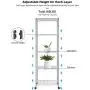 Devo 5-Shelf Adjustable Metal Shelves on Wheels with Hooks Heavy Duty Shelving Units and Storage Organizer for Kitchen Garage Closet Pantry Laundry Bathroom 23'' L x 14'' W x 72'' H (Silver)