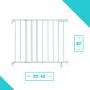 Summer Top of Stairs Simple to Secure Metal Gate, White, 29-42 Inch Wide
