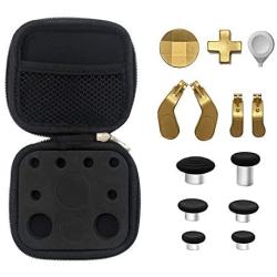 E-MODS GAMING 13 in 1 Metal Thumbsticks, D-Pads and Paddles with Tools for Elite Controller Series 2 Xbox One Elite- Gold