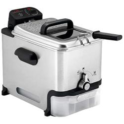 T-fal Deep Fryer with Basket, Stainless Steel, Easy to Clean Deep Fryer, Oil Filtration, 2.6-Pound, Silver, Model FR8000