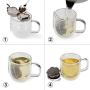 Reusable Tea Infuser Ball for Loose Leaf Tea, Unique Flower Shape, Fine Mesh Stainless Steel Single Serve Strainer and Steeper with Charming Drip Tray, Cute Tea Gift Set, Perfect for all Occasions