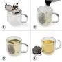 Reusable Tea Infuser Ball for Loose Leaf Tea, Unique Flower Shape, Fine Mesh Stainless Steel Single Serve Strainer and Steeper with Charming Drip Tray, Cute Tea Gift Set, Perfect for all Occasions