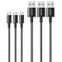 USB Type C Cable, Anker [3-Pack, 6 ft] Premium Nylon USB-C to USB-A Fast Charging Type C Cable, for Samsung Galaxy S10 / S9 / S8 / Note 8, LG V20 / G5 / G6 and More (Black)