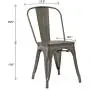JUMMICO Metal Dining Chair Stackable Industrial Vintage Kitchen Chairs Indoor-Outdoor Bistro Cafe Side Chairs with Back and Wooden Seat Set of 4 (Gun) JUMMICO Metal Dining Chair Stackable Industrial Vintage Kitchen Chairs Indoor-Outdoor Bistro Cafe Side Chairs with Back and Wooden Seat Set of 4 (Gun)