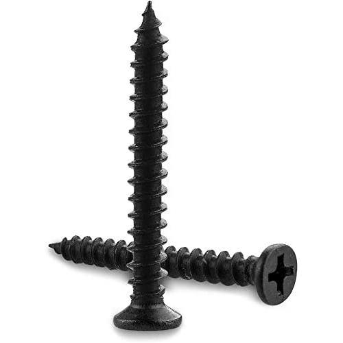 M5 x 1.2 Flat Head Phillips Wood Screw, Origa Xylan Coated 304 Stainless Steel Self Tapping Screws, (100-Pack,Black)