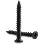 M5 x 1.2 Flat Head Phillips Wood Screw, Origa Xylan Coated 304 Stainless Steel Self Tapping Screws, (100-Pack,Black)