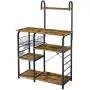 Yaheetech 35.5 inch Industrial Kitchen Bakers Rack, 4-Tier Microwave Oven Stand Workstation Organizer Shelf with Metal Frame, Utility Storage Shelf for Spices with 10 S-Hooks Yaheetech 35.5 inch Industrial Kitchen Bakers Rack, 4-Tier Microwave Oven Stand Workstation Organizer Shelf with Metal Frame, Utility Storage Shelf for Spices with 10 S-Hooks