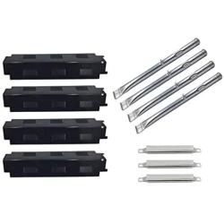 Cookingstar Replacement Parts for Charbroil 463436215 463436213,Thermos 466360113 Gas Grill, Porcelain Steel Heat Plates&Stainless Steel Burners and Crossover Tubes